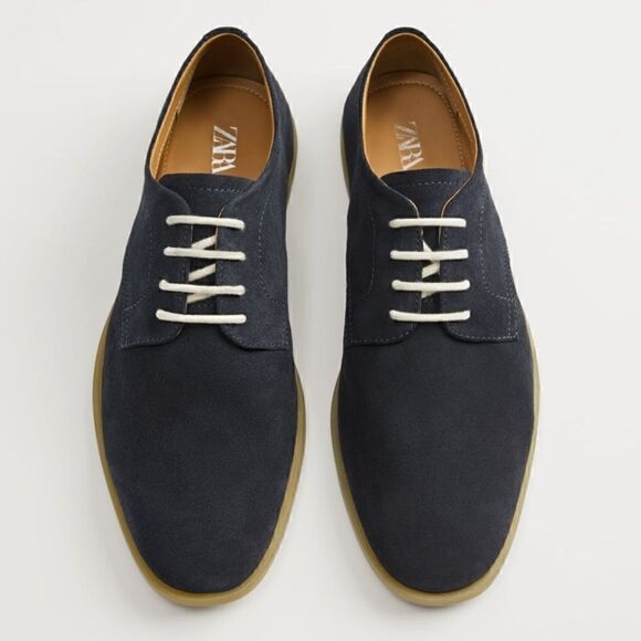 NWT Zara Soft Split Leather Derby Shoes main image 6